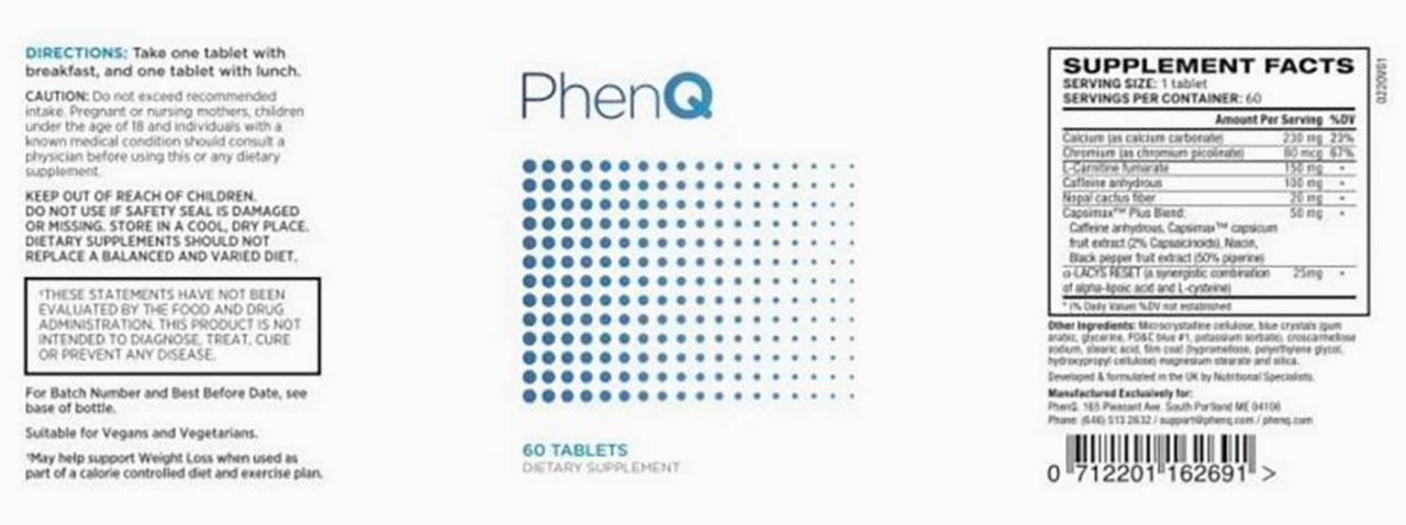 PhenQ Supplement Facts