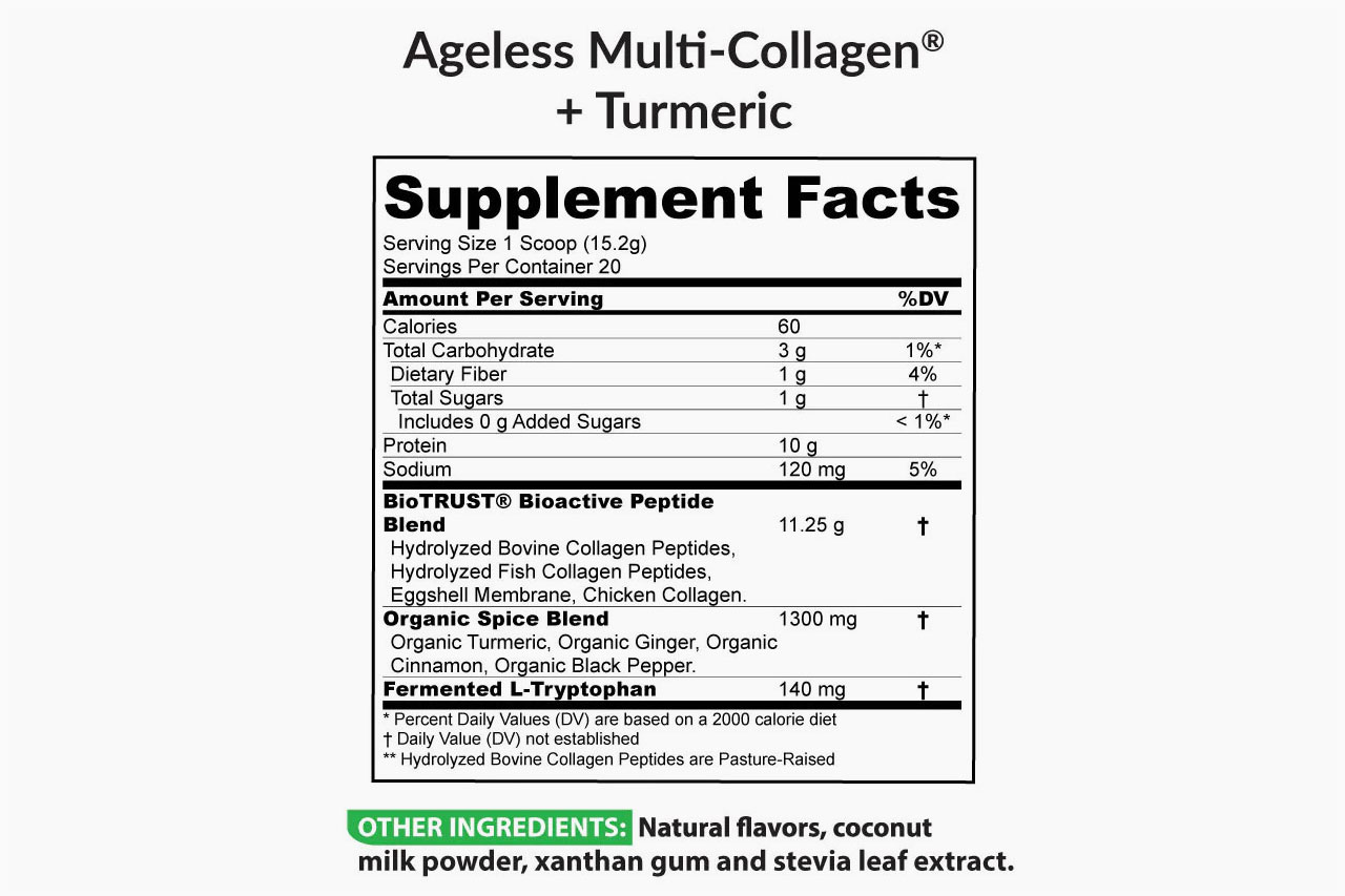 BioTrust Ageless Multi-Collagen Ingredients