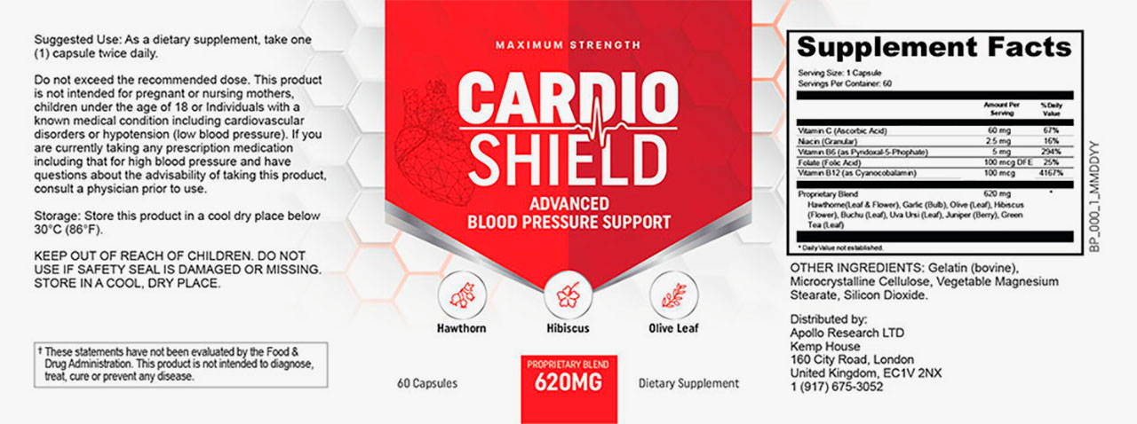 Cardio Shield Supplement Facts