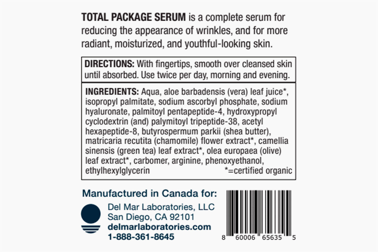 Total Package Serum Ingredients