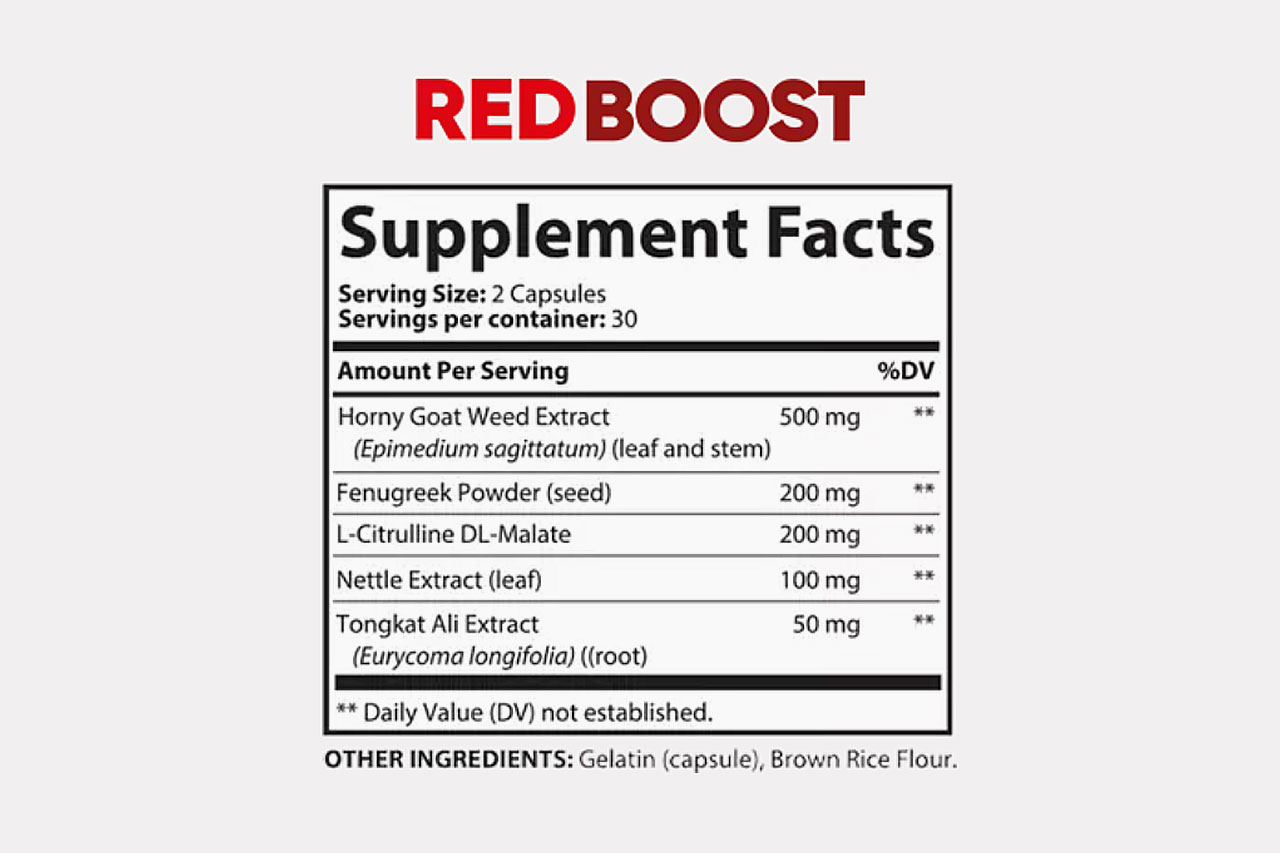 Red Boost Powder Supplement Facts