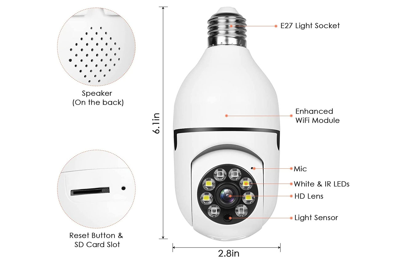 Cellerius Light Bulb Camera Features