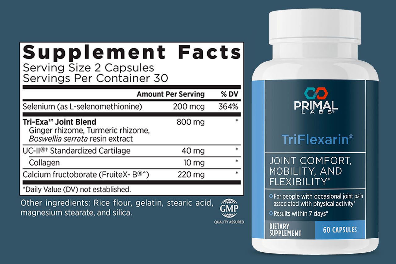 TriFlexarin Supplement Facts Label