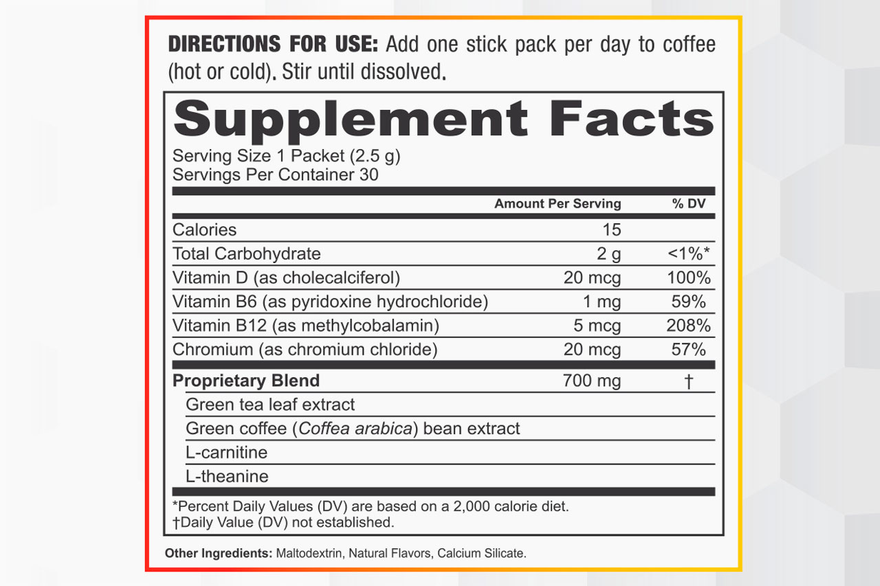 Coffee Ignite Supplement Facts