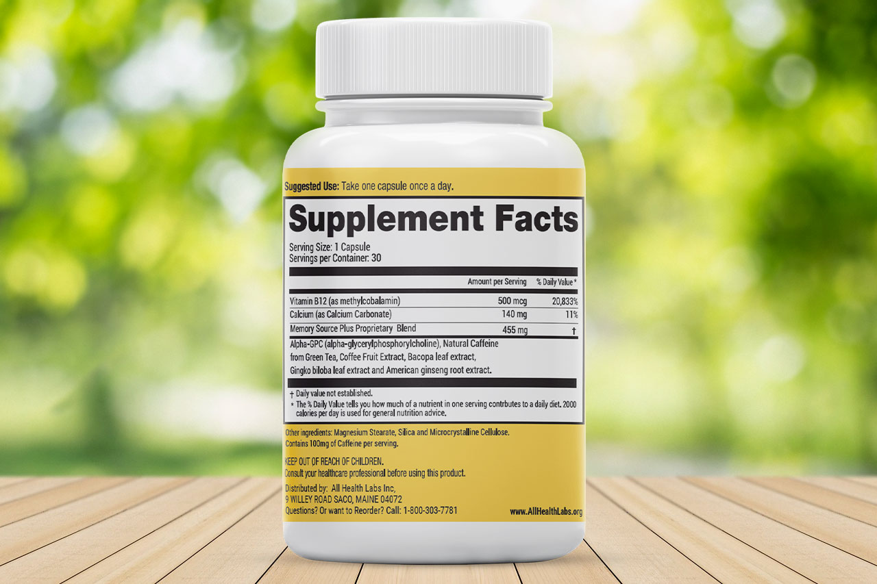 Cognigen Supplement Facts Label
