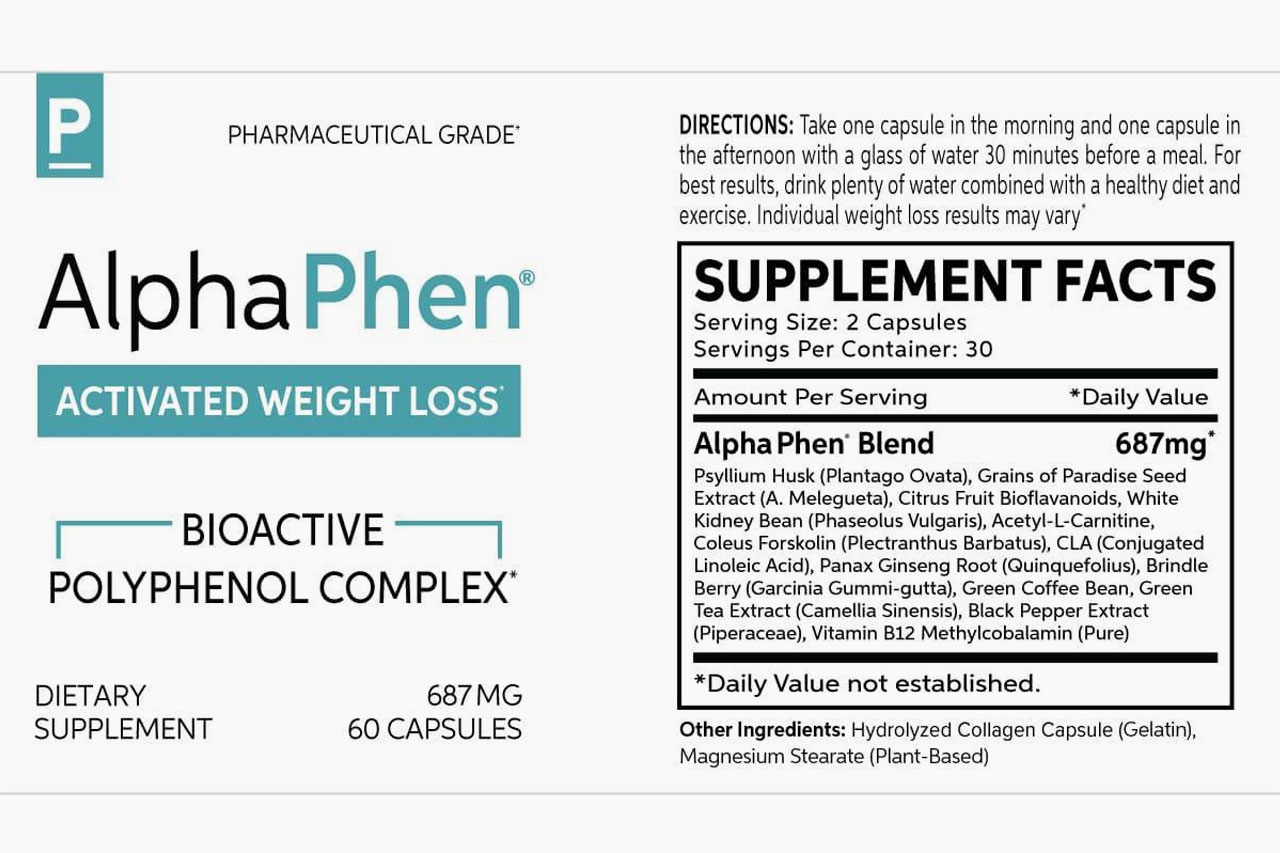 Alpha Phen Supplement Facts