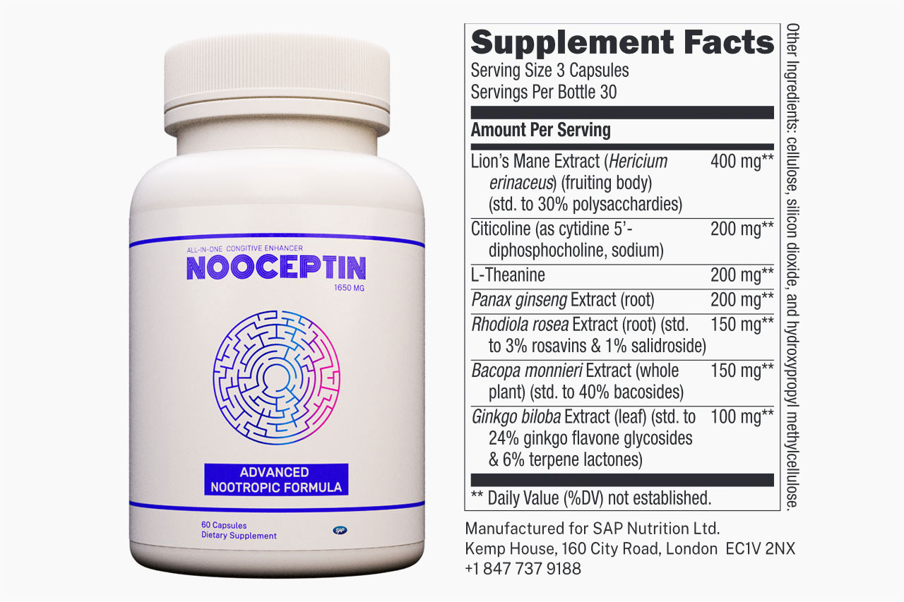 Nooceptin Supplement Facts Label
