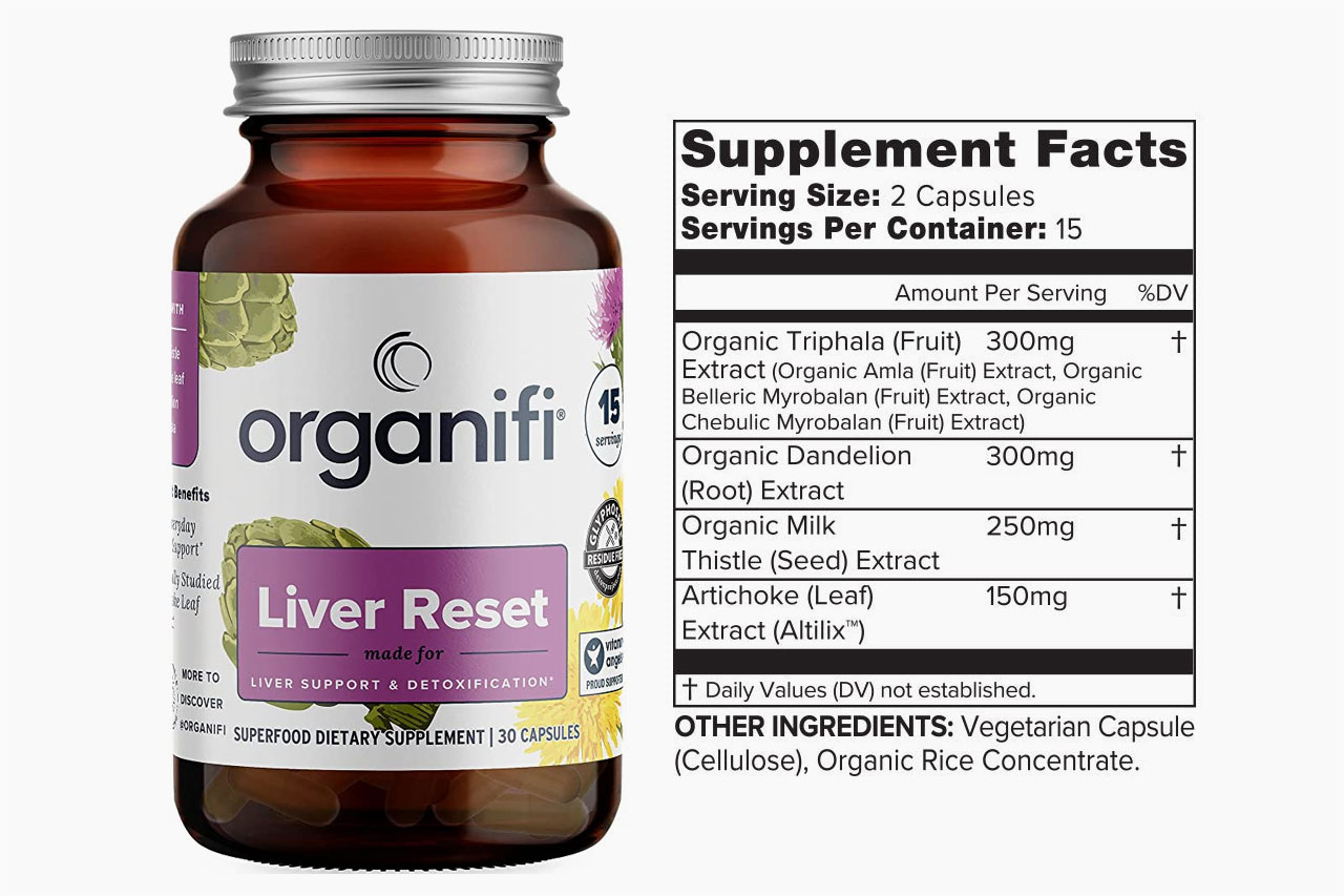 Organifi Liver Reset Supplement Facts