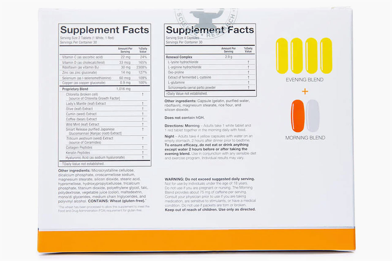 SeroVital Advanced Supplement Facts