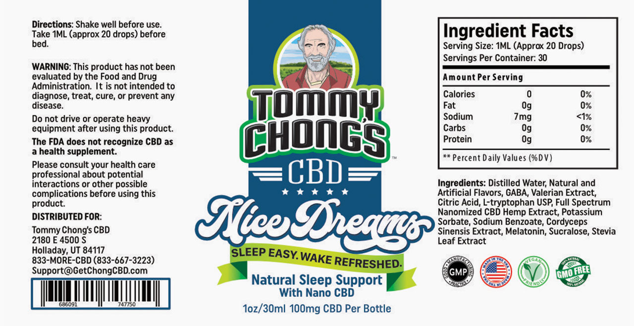 Tommy Chong's Good Vibes Protocol Ingredient Facts