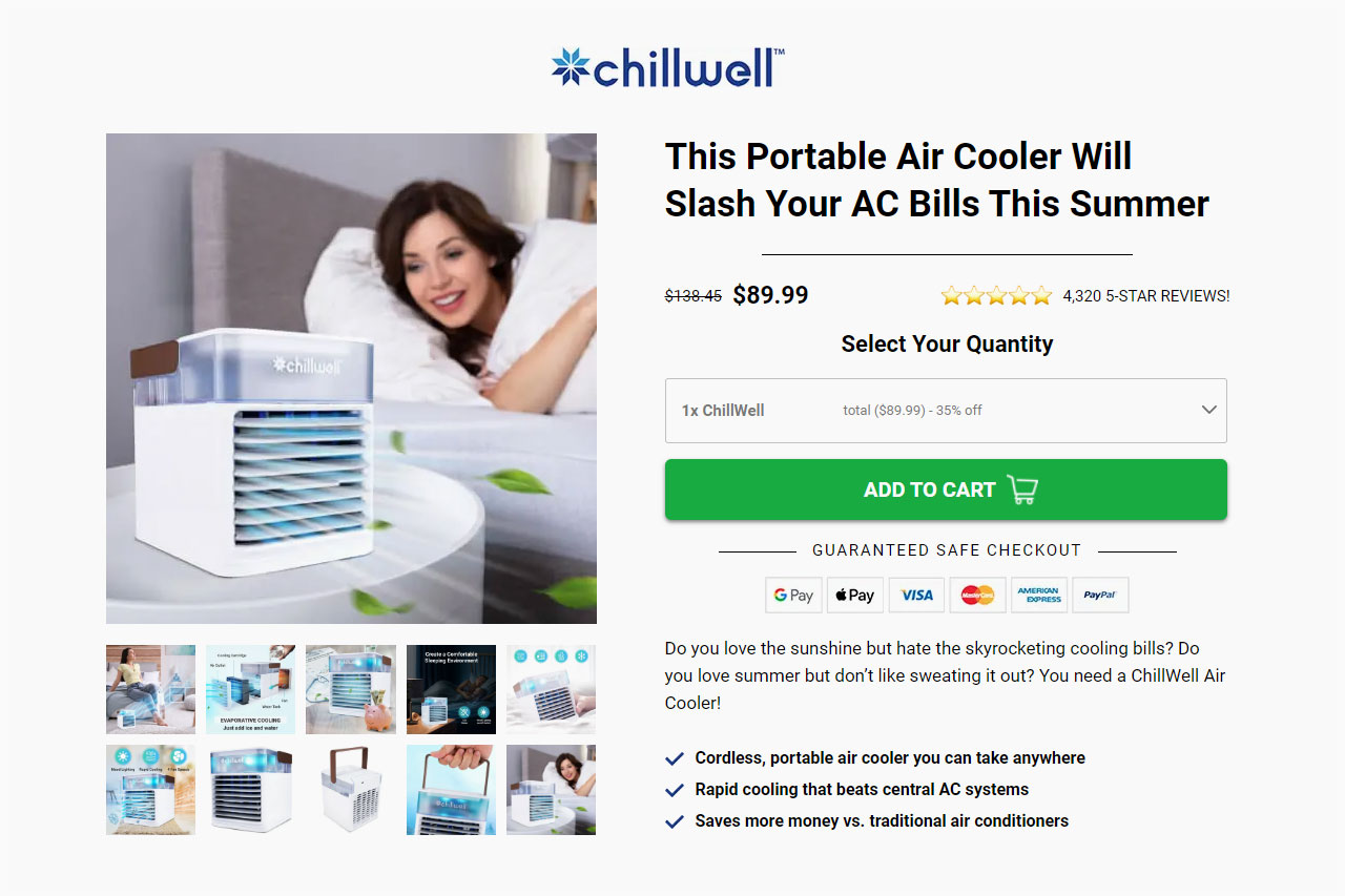 ChillWell Portable AC Price