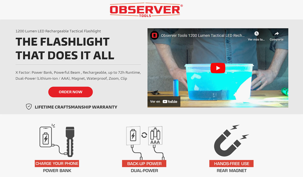 Observer Tools Flashlight Features
