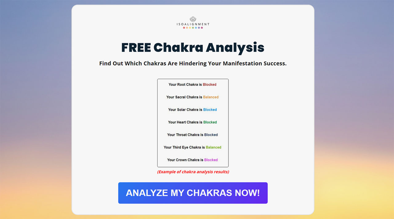 Isoalignment Code Chakra Analysis