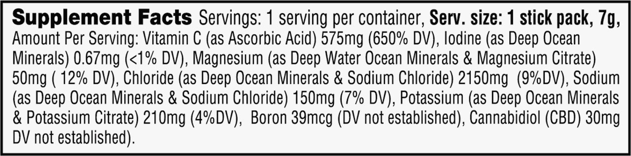 NuLeaf CBD Drink Mix Supplement Facts