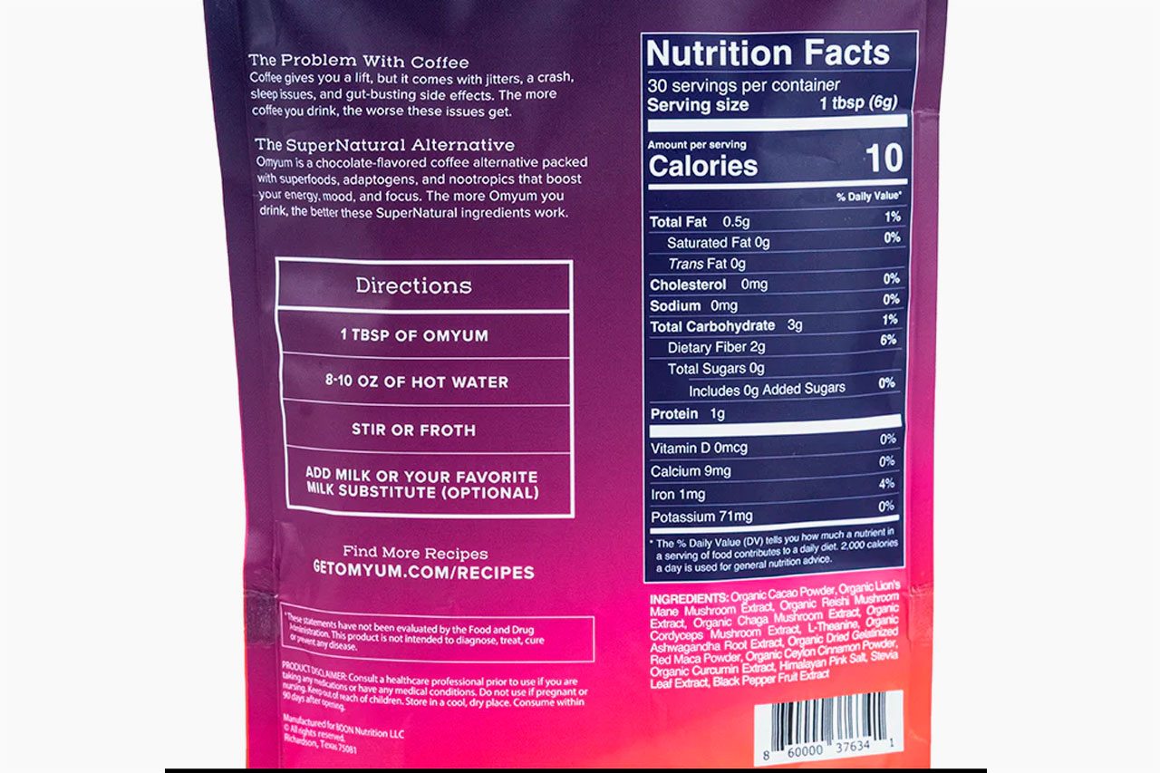 Omyum Nutritional Facts
