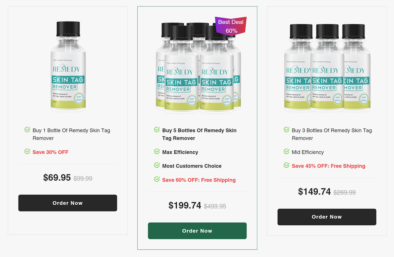 Remedy Skin Tag Remover Pricing