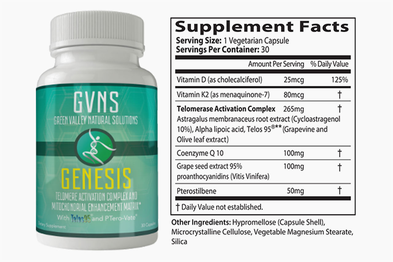 Genesis Supplement Facts Label