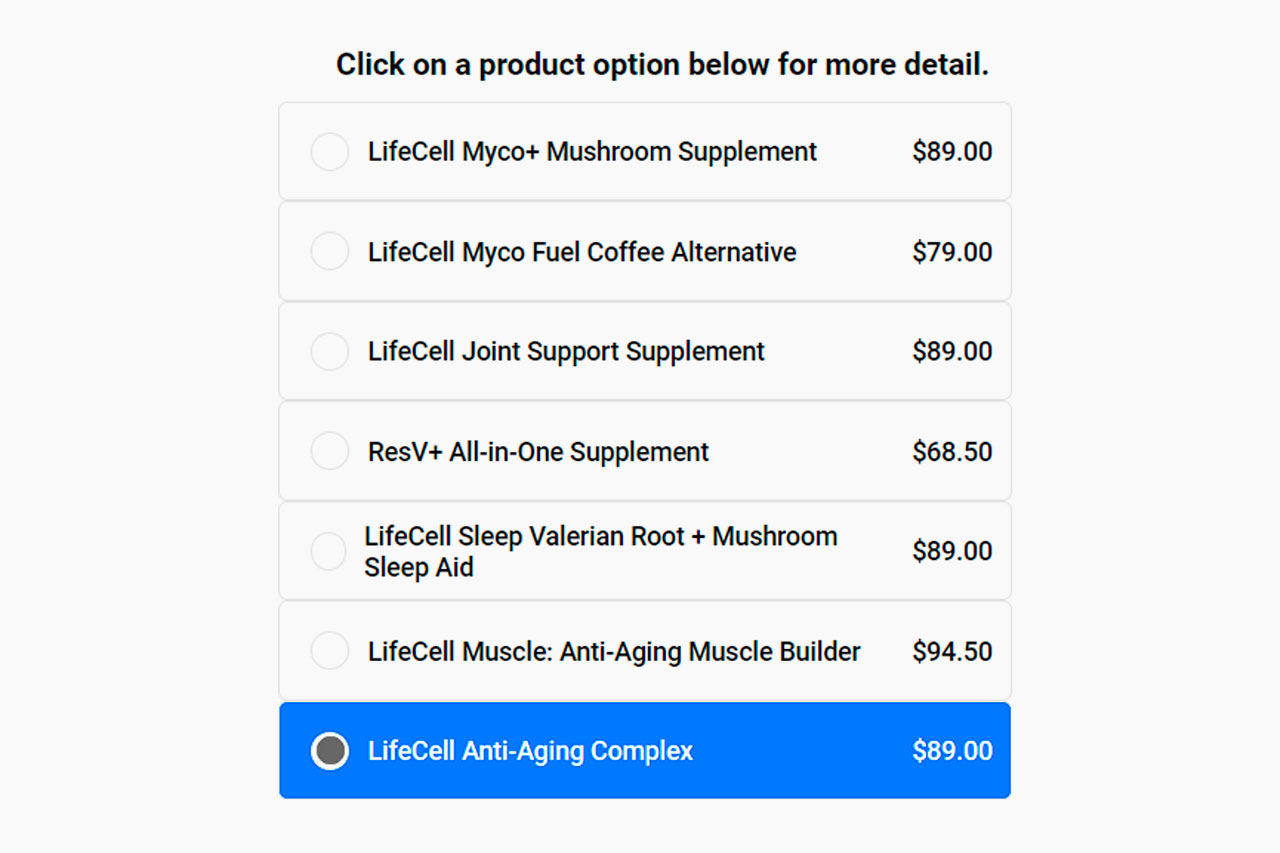 LifeCell Anti-Aging Complex Pricing