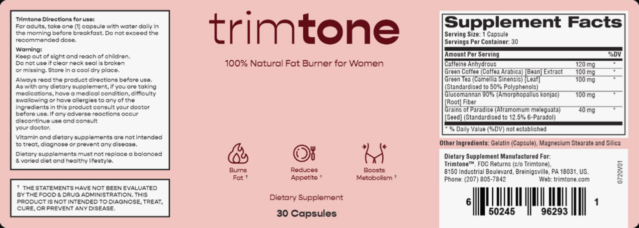 TrimTone Supplement Facts