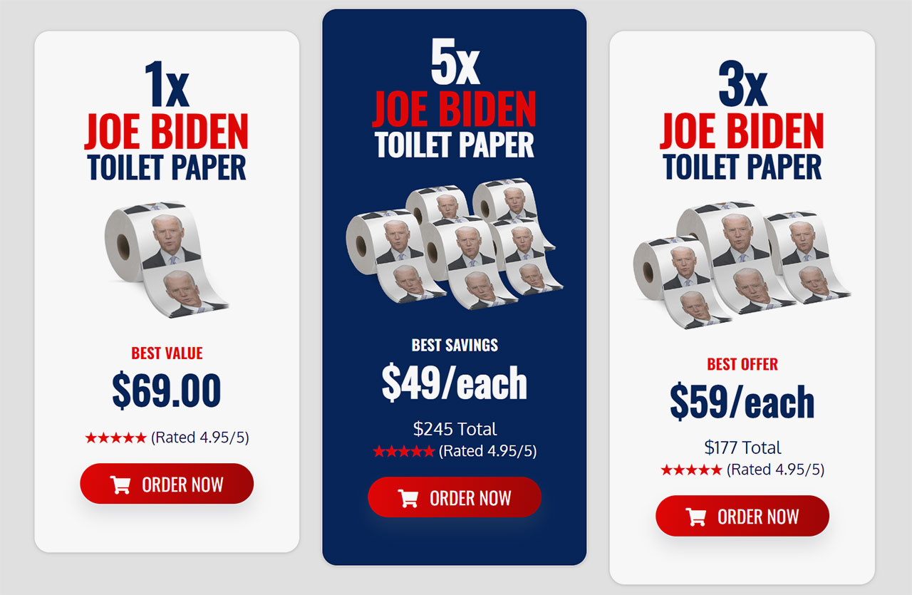 Joe Biden Toilet Paper Pricing