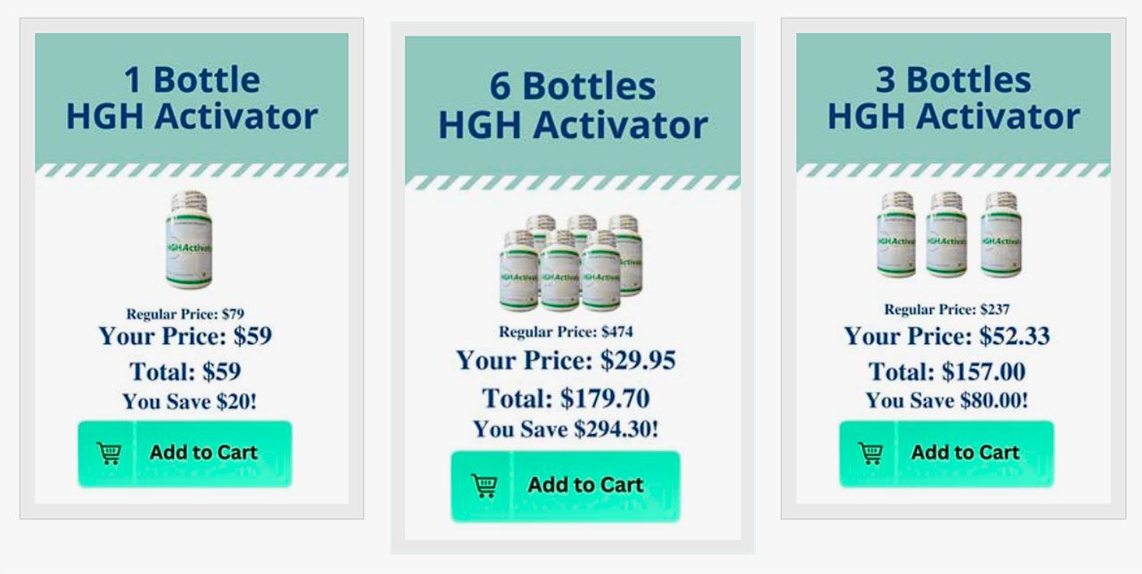 HGH Activator Pricing