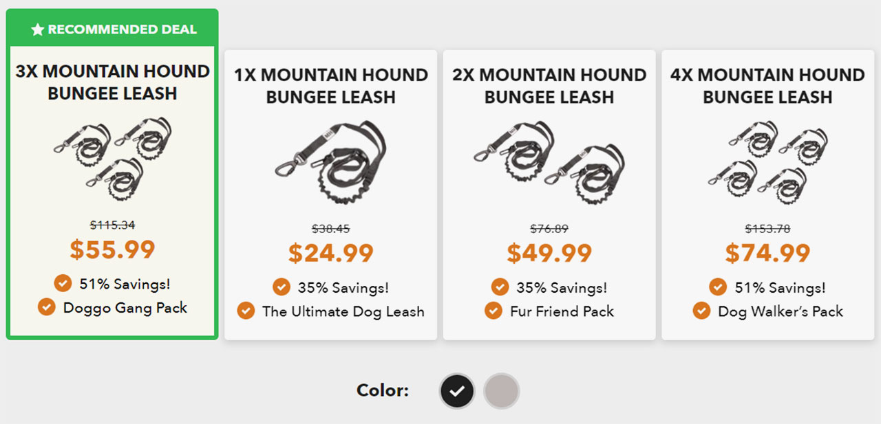 Mountain Hound Bungee Leash Pricing