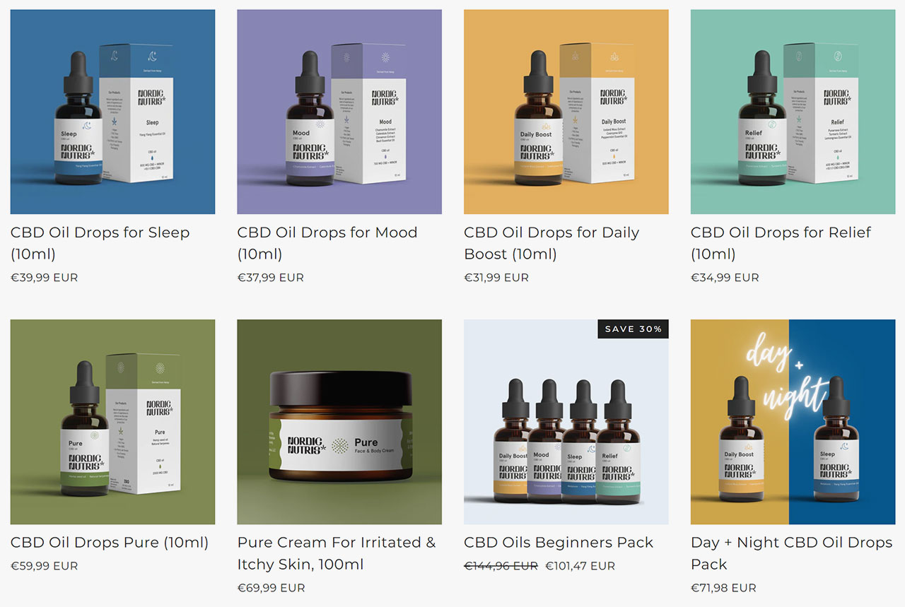 CBD Products Offered By Nordic Nutris And Pricing