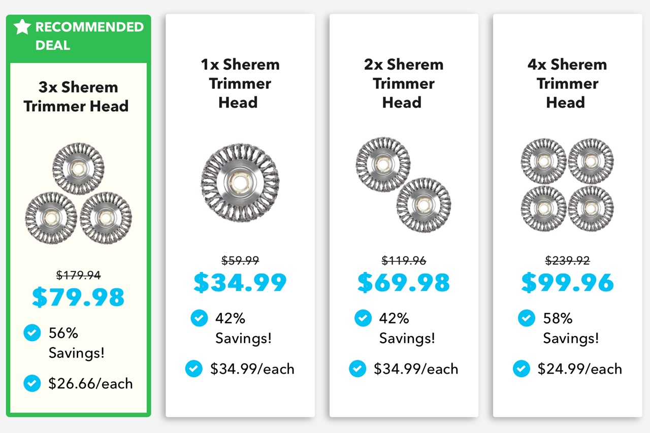 RazorSharp Steel Trimmer Head Pricing