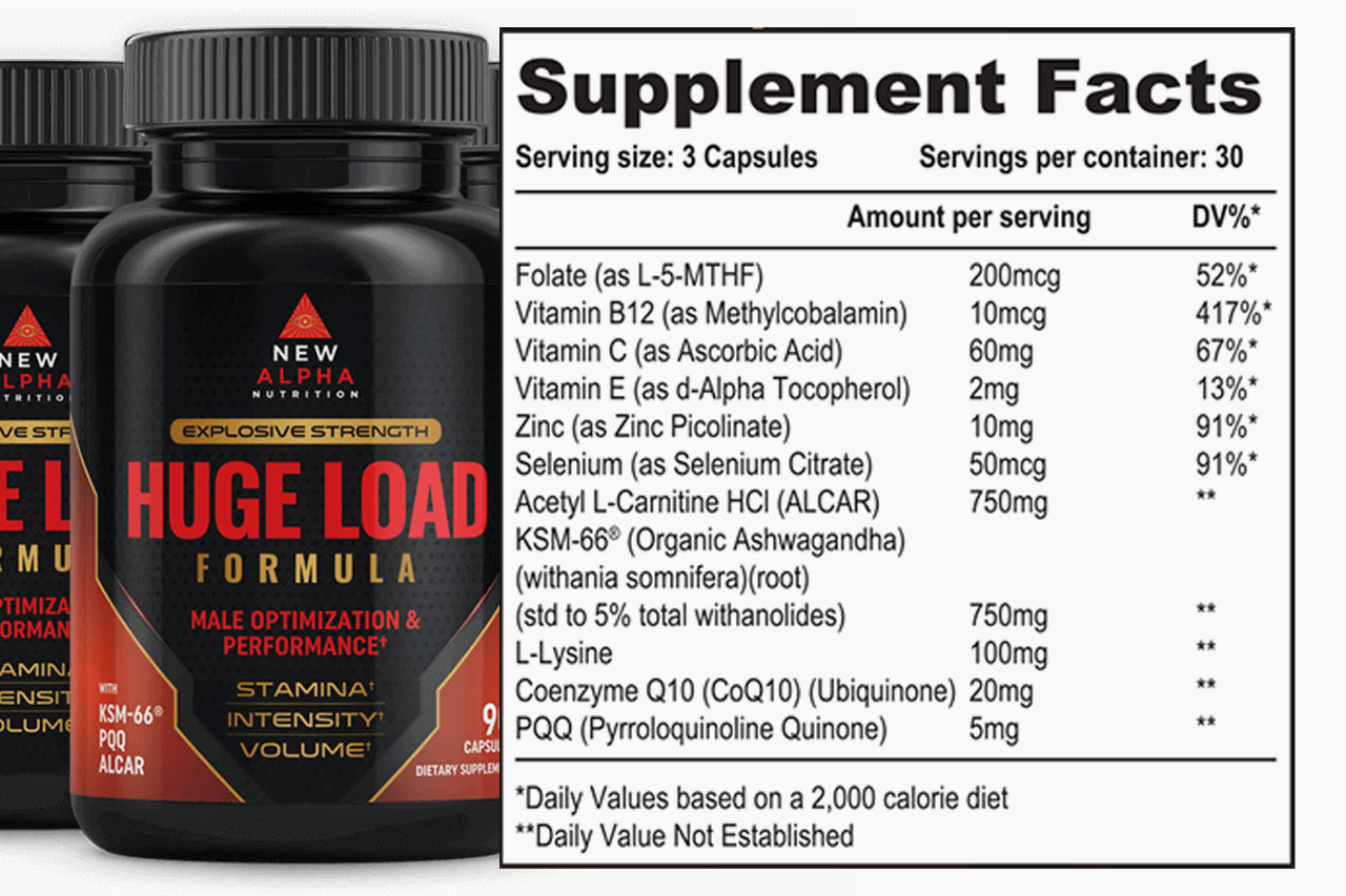 Huge Load Formula Supplement Facts