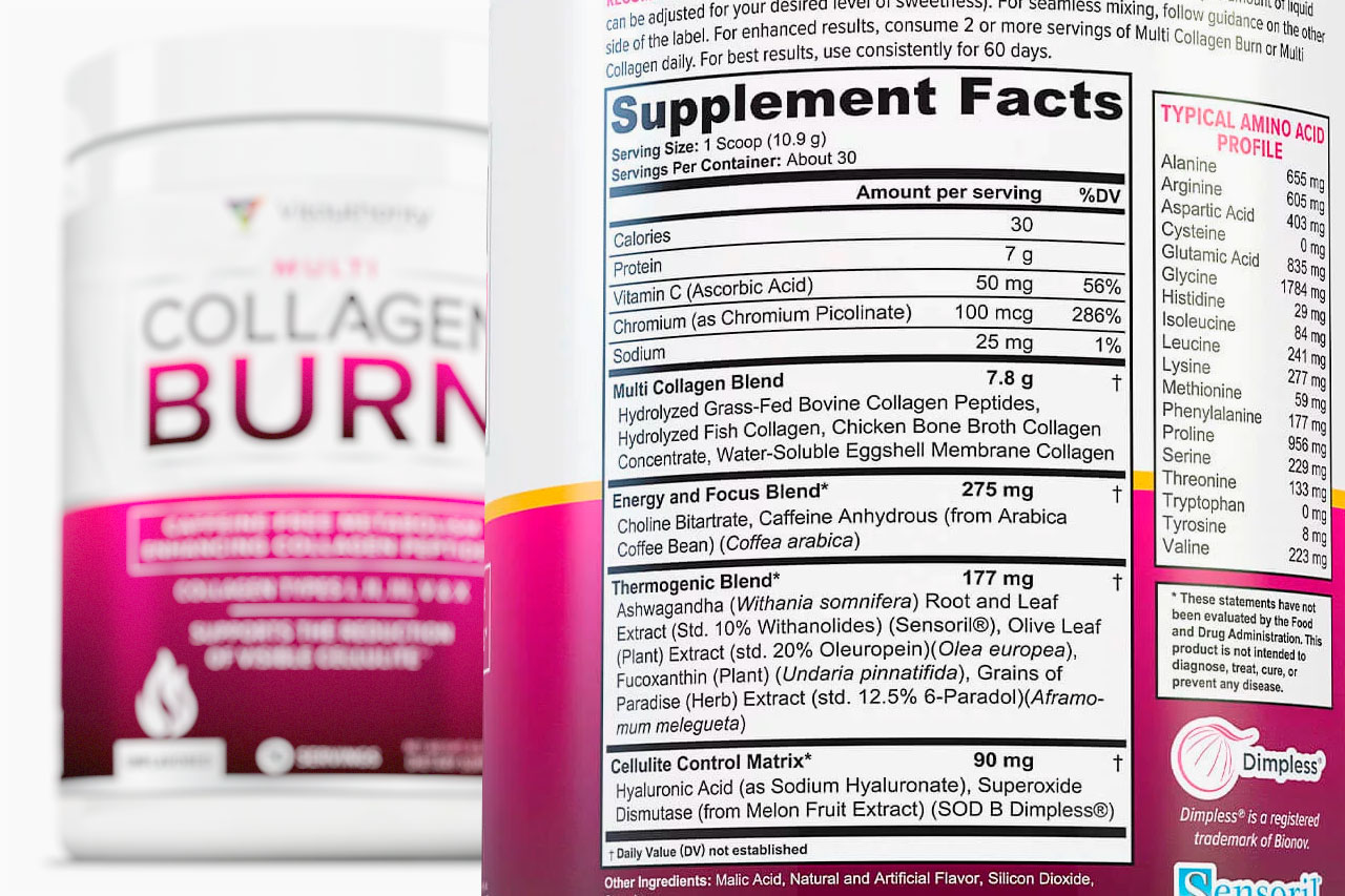 Vitauthority Multi Collagen Burn Supplement Facts