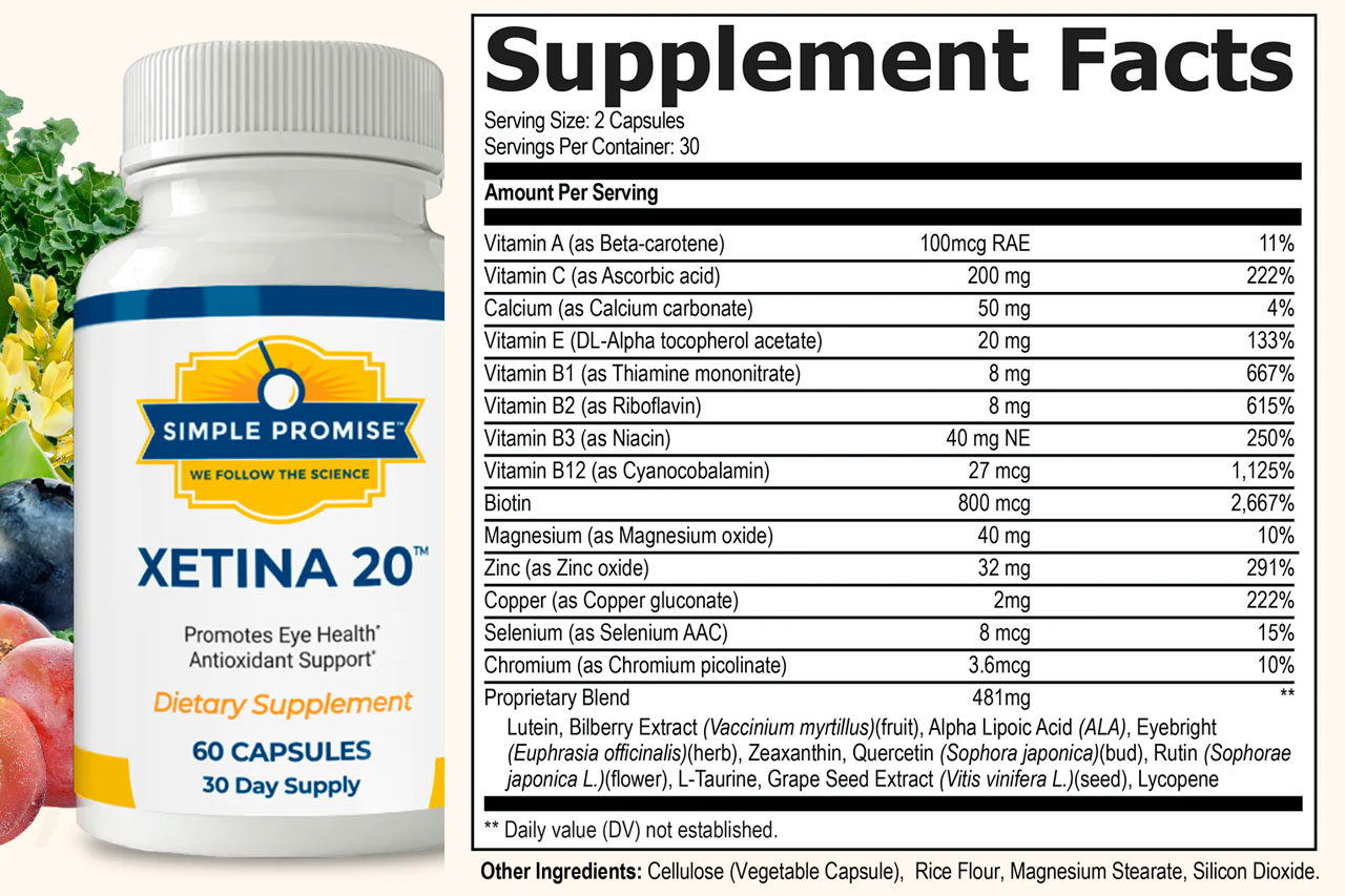 Xetina 20 Supplement Facts