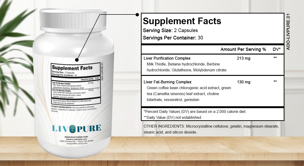 Liv Pure Supplement Facts Label